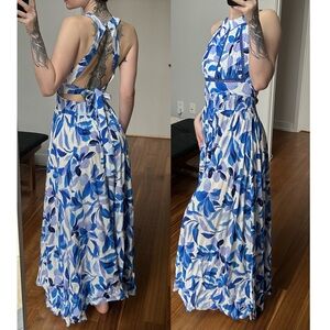 Blue Floral Maxi Dress